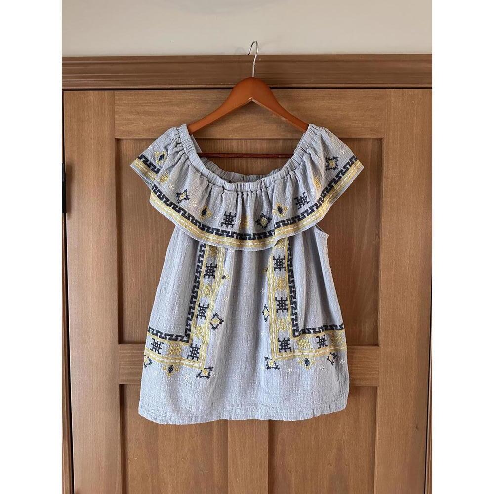 Easel Embroidered Off The Shoulder Ruffle Sleeveless Blouse Top Women’s Medium - Picture 2 of 11